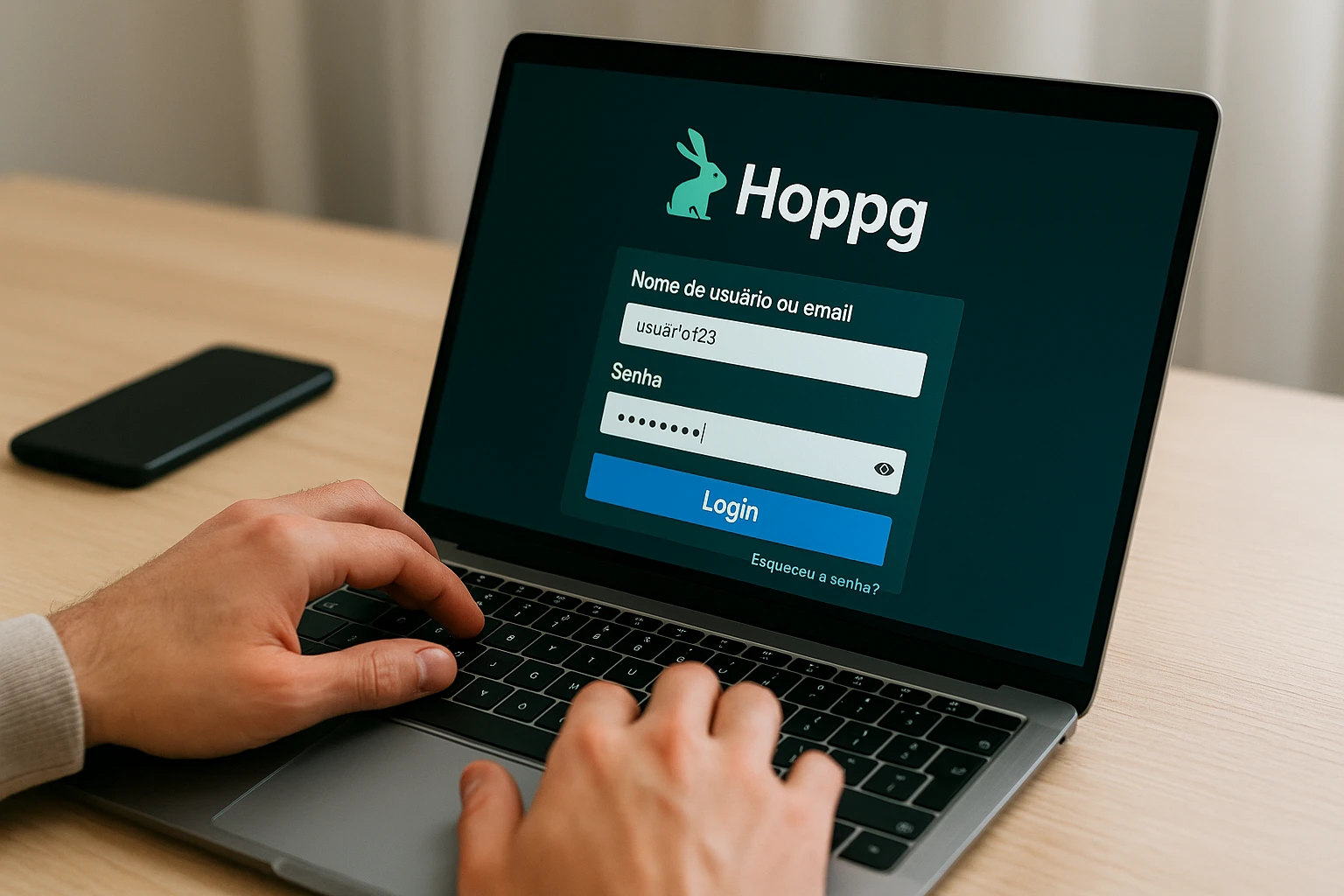 Criar uma nova Conta no plataforma HOPPG