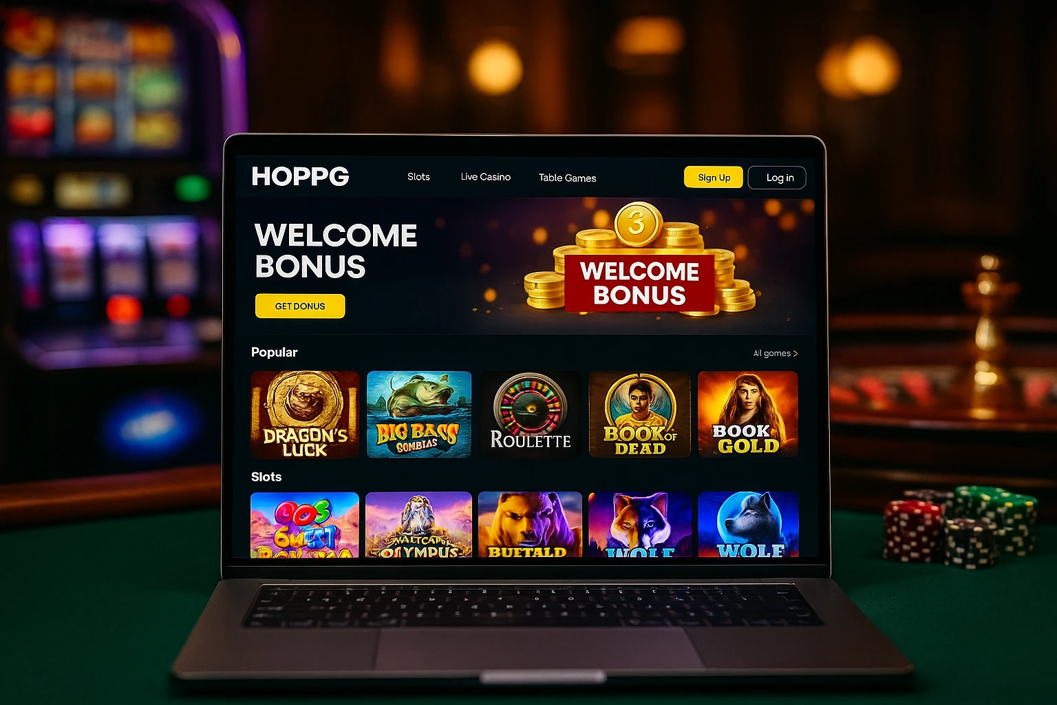 Explore o mundo das slot machines no HOPPG Casino